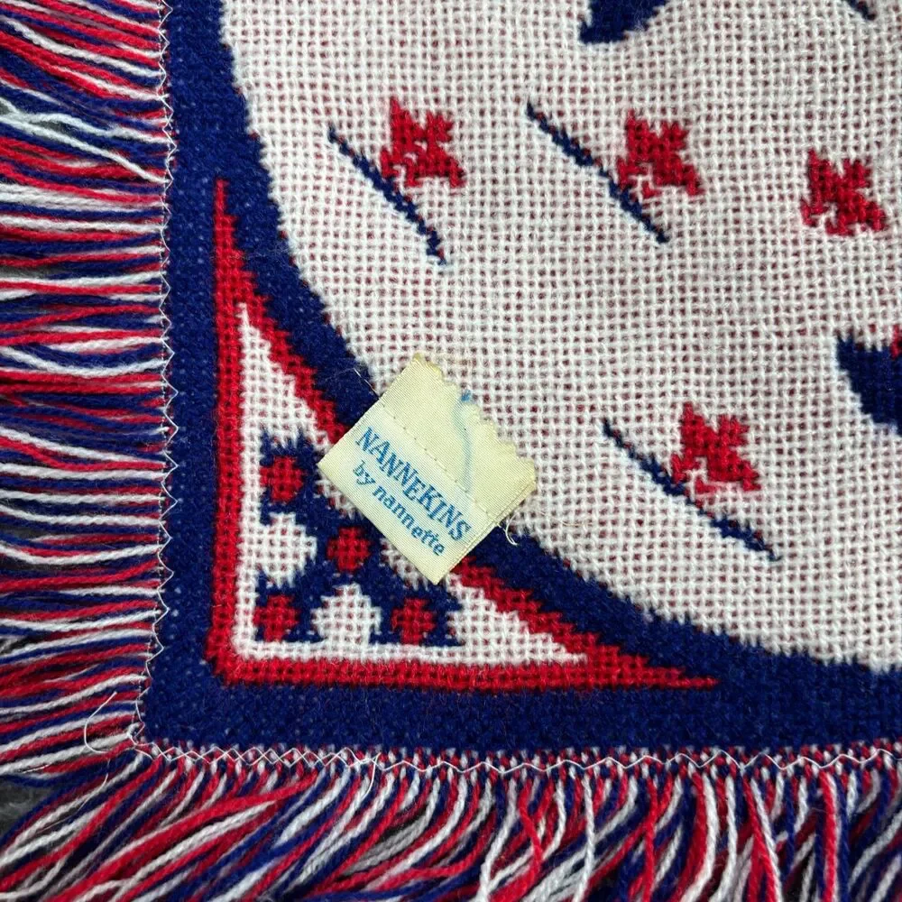 Nannekins by Nannette Raggedy Ann & Andy Vintage 60s Throw Baby Blanket Red Blue